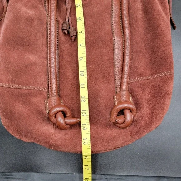 Lucky Brand Rust Brown Suede Leather Shoulder Purse Bag Double Handles EUC - Picture 13 of 13